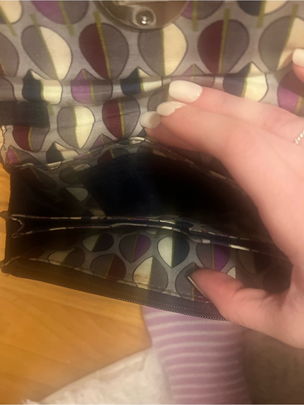 Vera Bradley Navy Quilted Wristlet Clutch - Picture 3 of 7